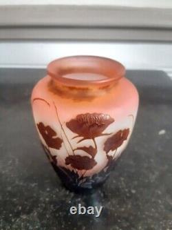 Old Beautiful Emile Galle Vase Art Nouveau Style French Art Glass 20th Century