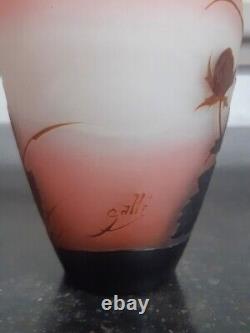 Old Beautiful Emile Galle Vase Art Nouveau Style French Art Glass 20th Century