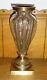 Old French Brass Or Bronze & Glass Vase 9 3/4