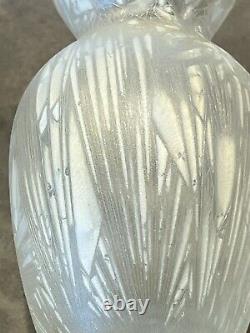 Old Mont Joye Legras Glass Nouveau Chipped Ice Acid Frosted Crystal Glass Vase
