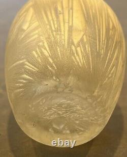 Old Mont Joye Legras Glass Nouveau Chipped Ice Acid Frosted Crystal Glass Vase