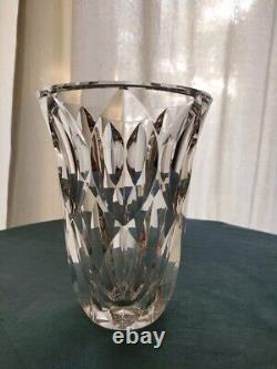 Old Vintage Saint Louis Clear Crystal Vase Elegant French Art Glass 20th Century