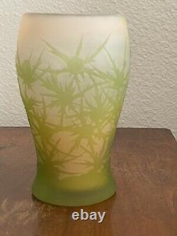 Original Antique French Galle Chardons Cameo Art Glass Vase
