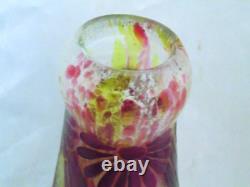 Original Antique LEGRAS Signed VASE Golden RUBIS French Cameo Glass 9.5 Deco