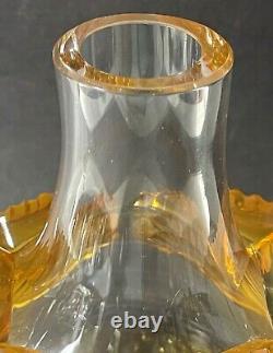 Original French Lalique Atossa Amber Flowers Vase