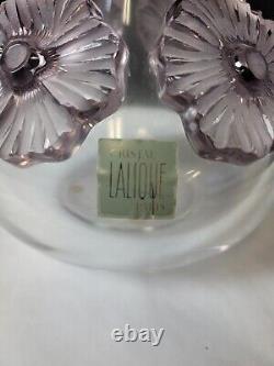 Original French Lalique Atossa Lavander Flowers Vase