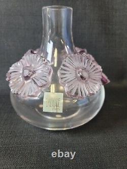 Original French Lalique Atossa Lavander Flowers Vase