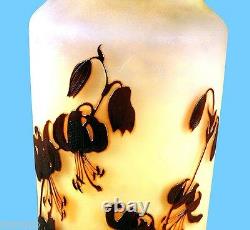 Original Galle 18.5 H Cameo Glass Vase Flowers Vines & Grass Sale 20% Off