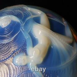 Over Sized Sabino French Art Deco Nude Opaline Glass Female Large Bowl 1930s