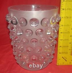 PARIS Lalique Mossi CLEAR FROSTED Vase = 8 1/4 INCHES TALL