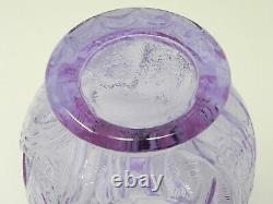 PIERRE D'AVESN French Art Deco LES NENUPHARS Alexandrite Neodymium Glass Vase