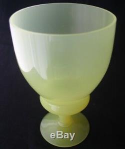 PORTIEUX VALLERYSTHAL Glass Yellow Opaline Footed Vase