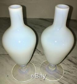 Pair 1920's Vintage French Sevres France Opalescent Art Glass Vases