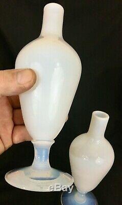 Pair 1920's Vintage French Sevres France Opalescent Art Glass Vases