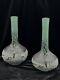 Pair Of 1920's French Andre Delatte Cameo Ice Blue Glass Bud Vases 8