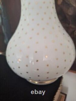 Pair Of Antique Baccarat Glass Opaline Gilt Vases