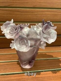 Pate De Verre Nancy Daum Style Rose Vase Heavy Glass Art Ombere 6.4lb