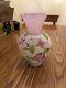 QVC Fenton Glass French Opalescent Vase Hand Painted Stained Glass Floral