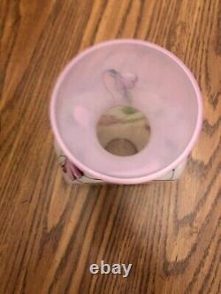 QVC Fenton Glass French Opalescent Vase Hand Painted Stained Glass Floral