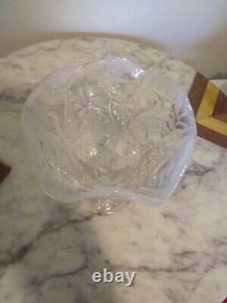 RARE Antique FRENCH White Opalescent SQUIRREL & ACORN Art Glass VASE Scales EAPG