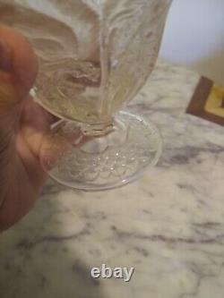 RARE Antique FRENCH White Opalescent SQUIRREL & ACORN Art Glass VASE Scales EAPG