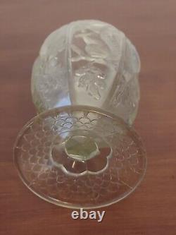 RARE Antique FRENCH White Opalescent SQUIRREL & ACORN Art Glass VASE Scales EAPG