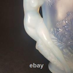 RARE Sabino French Art Deco Nude Female Opaline Glass Motif Vase 1930s