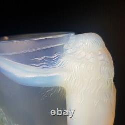 RARE Sabino French Art Deco Nude Female Opaline Glass Motif Vase 1930s