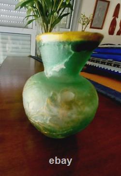 REPAIRED Antique Daum Nancy French Glass Talking Vase Signed