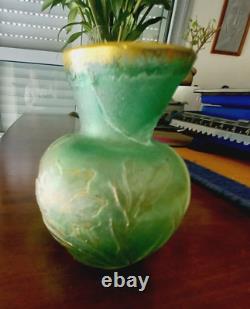 REPAIRED Antique Daum Nancy French Glass Talking Vase Signed