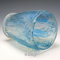 R Lalique Blue Stain Opalescent Danaides Vase Marcilhac 972