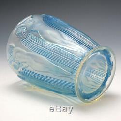 R Lalique Blue Stain Opalescent Danaides Vase Marcilhac 972