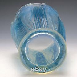 R Lalique Blue Stain Opalescent Danaides Vase Marcilhac 972