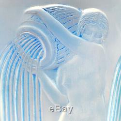 R Lalique Blue Stain Opalescent Danaides Vase Marcilhac 972