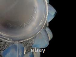 R Lalique Vase Art Deco Rampillon Pattern Opalescent Glass Circa 1930