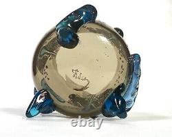 Rare 19th Century Auguste Jean Applied Art Glass Vase Hand Enameled Signed