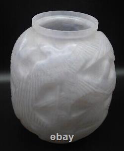 ° Rare Antique Art Deco French Glass Hirondelles Glass Vase Pierre By D'avesn