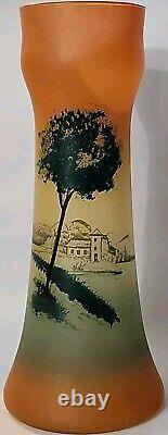 Rare Antique Legras France Enamel Hand Painted Glass Vase C-1900-1920 EUC