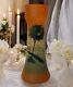 Rare Antique Legras France Enamel Hand Painted Glass Vase C-1900-1920 EUC