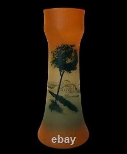 Rare Antique Legras France Enamel Hand Painted Glass Vase C-1900-1920 EUC