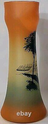 Rare Antique Legras France Enamel Hand Painted Glass Vase C-1900-1920 EUC