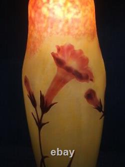 Rare Antique Original Beautiful Delicate DAUM NANCY Vase France 13-1/4 Tall