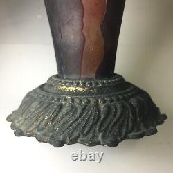 Rare Antique Original Beautiful Delicate DAUM NANCY Vase France 13-1/4 Tall