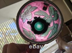 Rare Daum Nancy Martele Two Handled Cup With Lilies of the Valley Silver Mounts