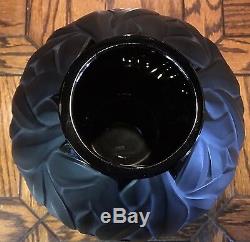 Rare Hard to Find LALIQUE Black & White Enameled Zebra TANZANIA Vase with COA