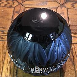 Rare Hard to Find LALIQUE Black & White Enameled Zebra TANZANIA Vase with COA