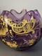 Rare! Mont Joye Legras Amethyst Rose Bowl With Gold Enameled Decor. Beautifull