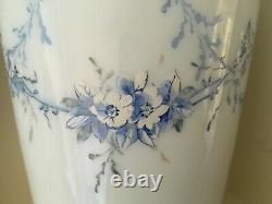 Rare PAIR ANTIQUE C1880 FRENCH OPALINE GLASS VASES GILDED ENAMELLED HAND PAINTED