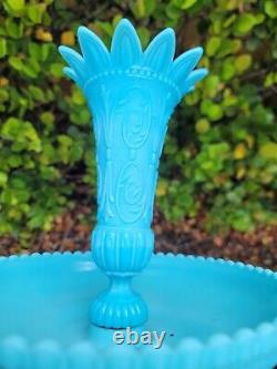 Rare Portieux Vallerysthal Blue Glass French Epergne 14