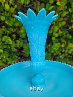 Rare Portieux Vallerysthal Blue Glass French Epergne 14